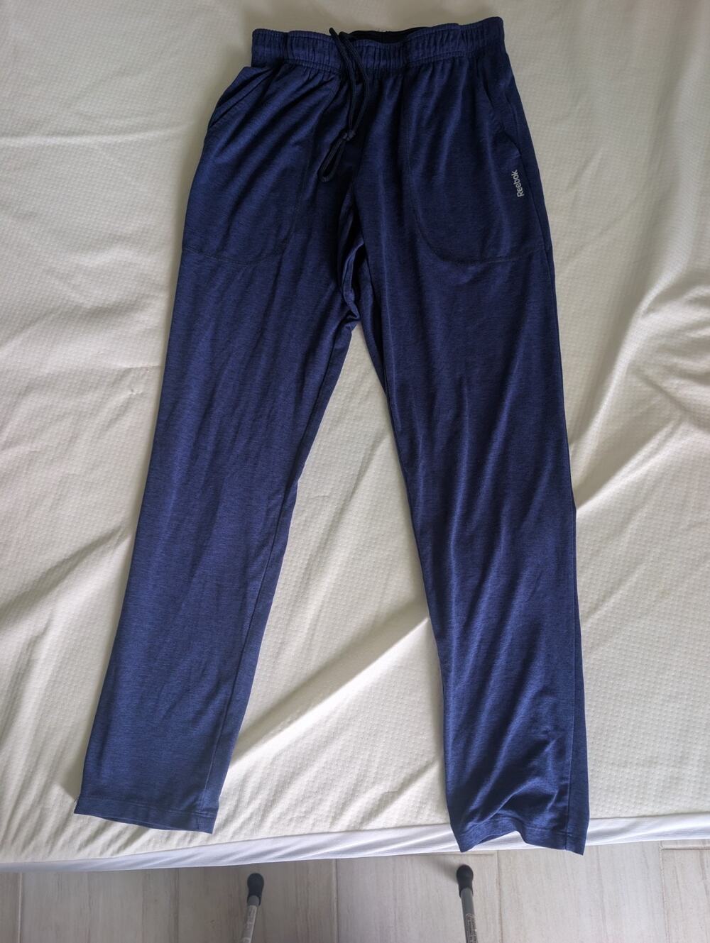 Reebok Track Pants Youth L (12-14)Navy Blue Youth Drawstring, Athleisure, Acive
